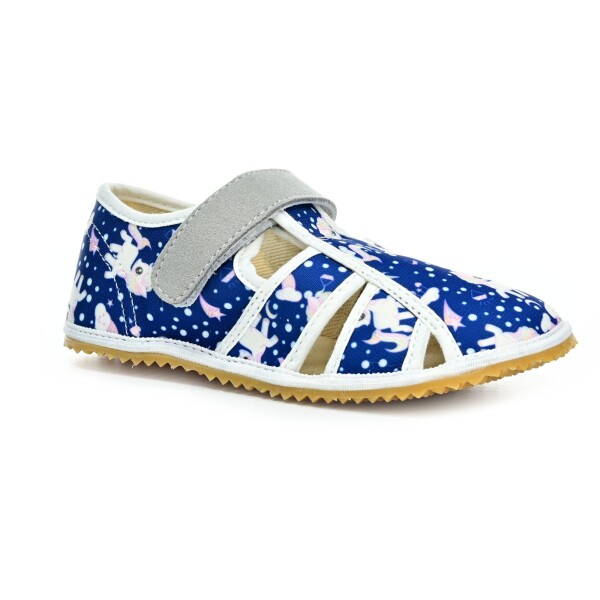 Jonap Modrý jednorožec barefoot papuče NEW 36 EUR