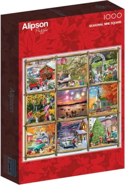 ALIPSON Štvorcové puzzle Koláž jar, leto, jeseň, zima