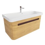 Kúpeľňová skrinka s umývadlom SAT Fusion 97,5x43x45 cm dub medový mat SATFUSION100DMMWBA SATFUSION100DMMWBA