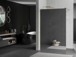 MEXEN/S - KIOTO Sprchová zástena WALK-IN 110x200 cm 8 mm, zlatá, zrkadlové sklo 800-110-101-50-50