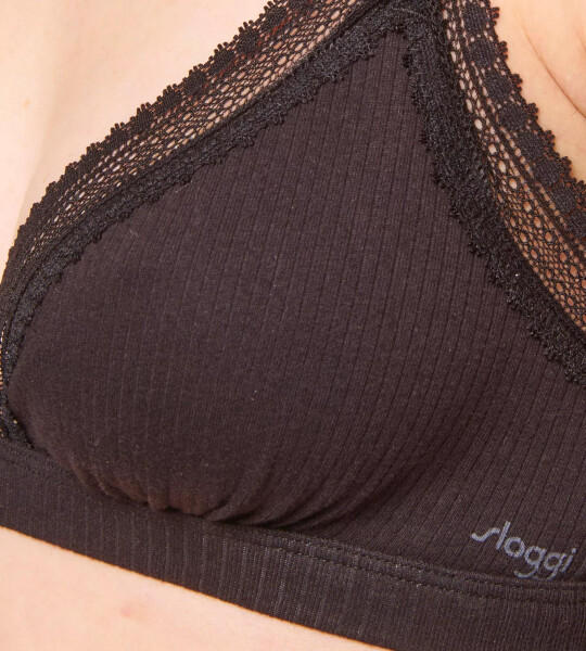 Dámske nohavičky GO Ribbed R Bralette - BLACK - black 0004 - SLOGGI BLACK M