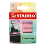 STABILO® BOSS MINI Pastel - 3 ks sada - lila, púdrovo ružová, mätovo zelená (07/3-2-03)