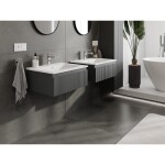 MEXEN/S - Rivel kúpeľňová skrinka 60 cm s umývadlom Otis, 1 šuplík, reliéf, grafit mat/biela mat 91A20-06023-1-BF66-W18M01