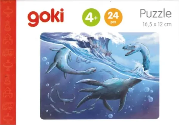 GOKI Drevené puzzle Dinosaury: Elamosaurus