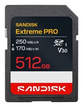 SanDisk Extreme Pro SDXC 512 GB / Pamäťová karta / UHS-I / V30 / čítanie: 250 MB/s / zápis: 170 MB/s (SDSDXXJ-512G-GSCIN)
