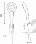 MEXEN/S - Kama R05 Set umývadlové a vaňové batérie s príslušenstvom, čierna 72513R05-70