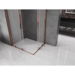 MEXEN/S - Velar Duo sprchovací kút, posuvné dvere 100 x 90, dekor, ružové zlato 871-100-090-32-60