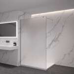 CERANO - Sprchová zástena Walk-in Onyx Round Ľ/P - 8 mm - okrúhla vzpera - chróm, mliečne sklo - 70x200 CER-8050BD264