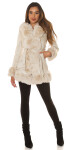 Sexy Winter jacket with faux-fur Details BEIGE