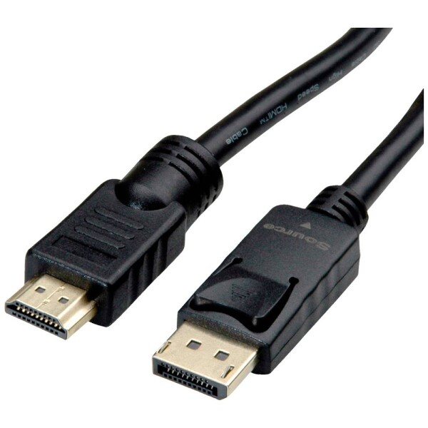 Roline DisplayPort prepojovací kábel Konektor DisplayPort, Zástrčka HDMI-A 7.50 m čierna 11.04.5776 tienený Kábel DisplayPort; 11.04.5776