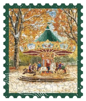 Robotime Puzzle Drevené puzzle Jesenný kolotoč