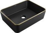MEXEN - Catia umývadlo na dosku 48 x 37, čierna mat/zlatá linka 21314875