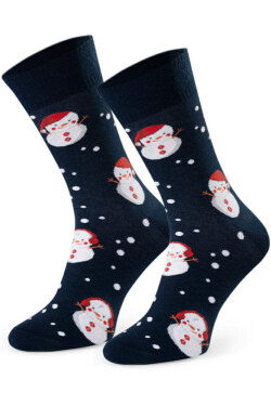 PÁNSKE VIANOČNÉ PONOŽKY 136 tmavě modrá 41-43