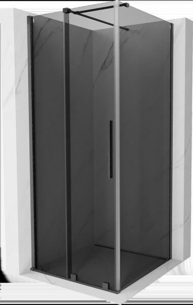 MEXEN/S - Velár sprchovací kút, posuvné dvere 90 x 90, grafit, grafit kartáčovaná 871-090-090-41-66
