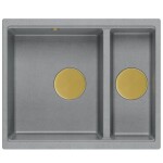 Quadron Quadron - Granitový drez Logan 150 Grey Metallic Zlaty HCQL5646U5-G1_U