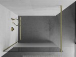 MEXEN/S - Kioto Sprchová zástena WALK-IN 90 x 200, transparent/dekor 8 mm, zlatá kartáčovaná 800-090-101-55-35