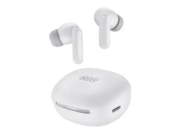 QCY MeloBuds HT16 biela / Bezdrôtové slúchadlá s mikrofónom / TWS / ANC / Bluetooth 5.4 / IPX4 / dobíjací box (HT16 white)
