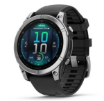 Garmin fēnix® E AMOLED stainless steel with a black silicone band