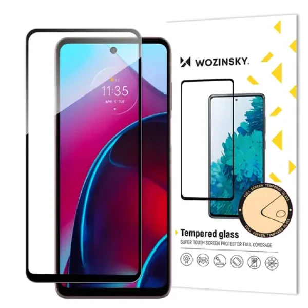Wozinsky Full Glue pre Motorola Moto G Stylus 2022 čierny rámček / Ochranné sklo / celoplošné lepenie cez displej