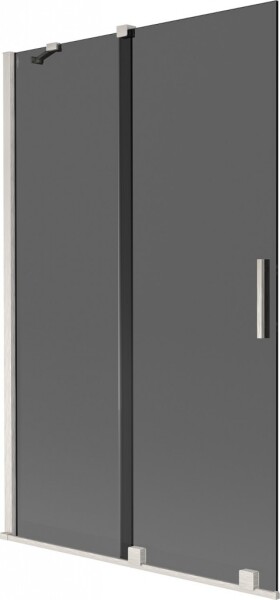 MEXEN/S - Velár dvojkrídlová posuvná vaňová zástena 110 x 150, grafit, nikel kartáčovaný 896-110-000-41-97