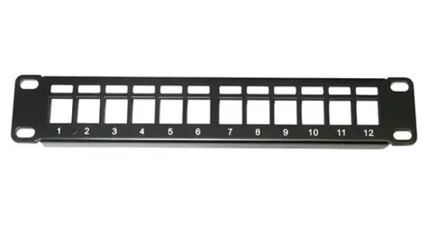 Xtendlan 10" čierna / Patch panel / 12 portov / 1U / neosadený (PP0-12-0)