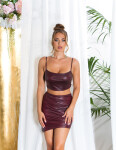 Sexy Koucla Wetlook Highwaist Skirt asymmetrical Einheitsgroesse