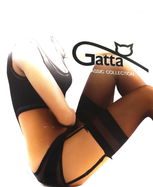 Dámske pančuchy na podväzkový pás Sally - Gatta 1-2 nero