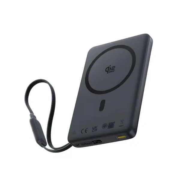 Baseus PicoGo Qi2.2 s káblom USB-C 10000mAh 45W čierna / Powerbanka / USB-C / Qi2.2 / Magnetické uchytenie (E0029000)