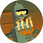 Jedlý papier Futurama Bender so sviečkou 19,5 cm - Pictu Hap - Pictu Hap