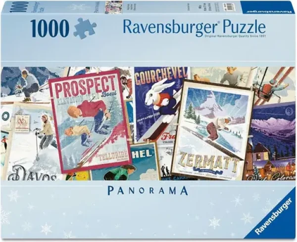 Ravensburger Panoramatické puzzle Staré lyžiarske plagáty