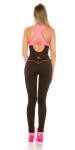 Trendy KouCla Workout jumpsuit with mesh