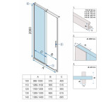 REA/S - Sprchové Dvere Montana 120 Gold brush KPL-K6388