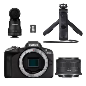 Canon EOS R50 + RF-S 18-45mm Creator Kit čierna / Fotoaparát / CMOS snímač / 4K video / Dotykový LCD (5811C035)