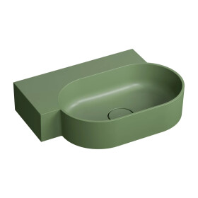 OMNIRES - OVO M+ umývadlo na dosku/závesné - ľavé, 55 x 38 cm, olive mat; OVO555UWLOL
