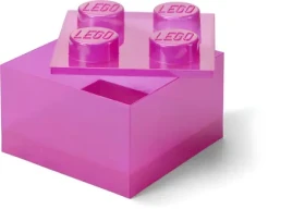 LEGO® Storage 40090801 Brick 4 svetlo ružová, priehľadná / Úložný box / 250 x 180 x 250 mm (40090801)