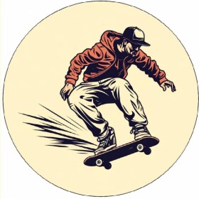 Jedlý papier „Skateboardista“, červený, 19,5 cm - Pictu Hap
