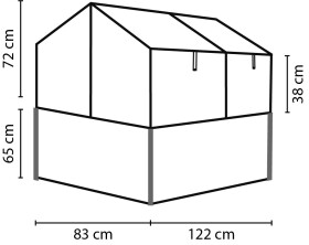 Vyvýšený záhon s pareniskom VITAVIA GAIA JUMBO sklo 3 mm strieborný LG3738