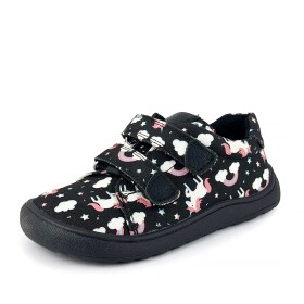 Dievčenské barefoot tenisky KORO BLACK UNI Protetika jednorožce čierne - 23