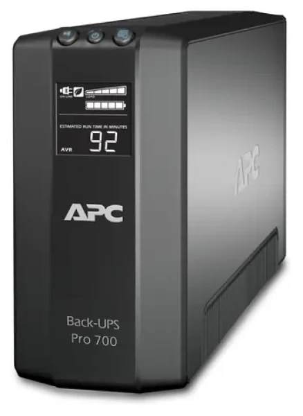 APC Back-UPS RS 700 LCD čierna / Záložný zdroj / 420 W / Master Control / 6 zásuviek / 2x RJ-45 (BR700G)