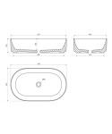 OMNIRES - MESA umývadlo na dosku, 53 x 32 cm biela mat /BM/ MESA530BM