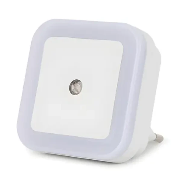 Entac Nočné svetlo hranaté biele, studená biela / Nočné LED svetlo / senzor súmraku / 0,5 W / 25 lm / 6400 K (ENL-CS-0.5W-DS)