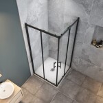 H K - Sprchovací kút štvorcový, SIMPLE BLACK 90x90 cm L/P variant, rohový vstup SE-SIMPLEBL9090