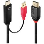 LINDY prepojovací kábel Konektor DisplayPort, Zástrčka HDMI-A, USB-A zástrčka 5.00 m čierna, červená 41428 HDMI kábel; 41428