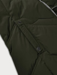 Dámska zimná plus size bunda v khaki farbe s kapucňou S'west (B8300-11) odstíny zelené 54
