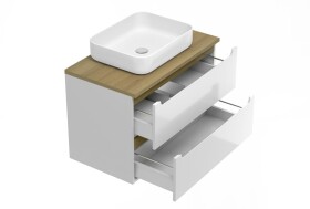 Kúpeľňová skrinka pod umývadlo Naturel Stilla 80x60x45 cm biela STILLAD08057DBK STILLAD08057DBK