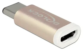DeLock Adaptér USB 2.0 Micro-B (F) - USB-C (M) medená / Adaptér / USB 2.0 (65677)