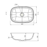 SAPHO - REIKO umývadlo na dosku 46x32cm, liaty mramor, biela RE460