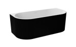 BESCO - Voľne stojaca vaňa LEYA čierna/biela, sifón so štrbinovým prepadom - Farba - Čierna / biela, Farba sifónu - Biela, Rozmer vane - 150 × 75 cm VANLEY150BWNW