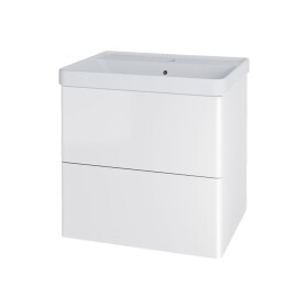 Mereo Siena, kúpeľňová skrinka s keramickým umývadlom 61 cm, biela lesk CN410