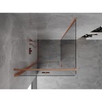 MEXEN/S - Mist-F sprchovací kút skladacie dvere ľavá 120 x 120, transparent, meď kartáčovaná 8A6T-120-120-65-00-L